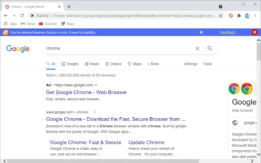 Download IEability Latest – Buksan ang IE sa Chrome nang Libre - Screenshot 3
