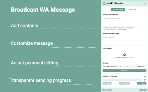 I-download ang WAPI Sender para sa WhatsApp – Mabilis na Marketing - Screenshot 1