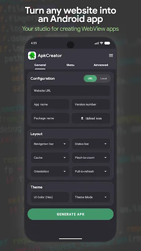 I-download ang ApkCreator Studio – Gumawa ng Android Apps nang Mabilis - Screenshot 1
