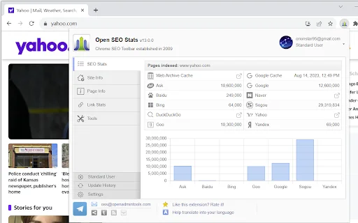 Open SEO Stats: I-download ang Best Chrome Extension para sa SEO - Screenshot 1